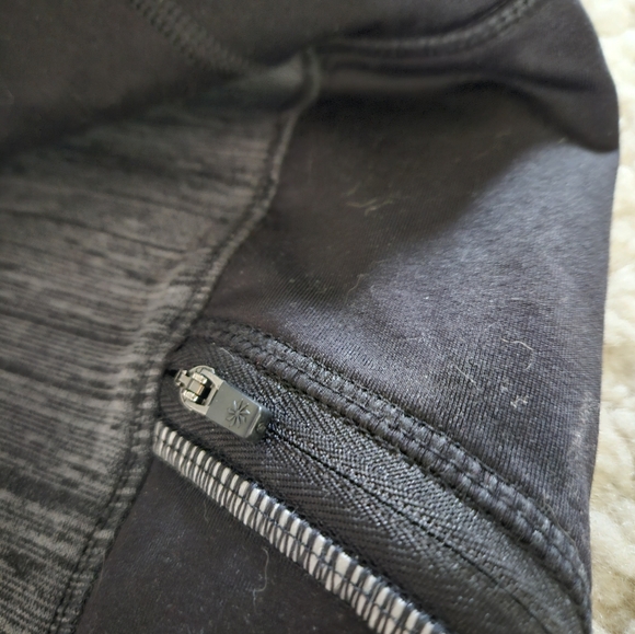 Athleta warm winter running leggings, grey black, size M but fits like S - Picture 3 of 6